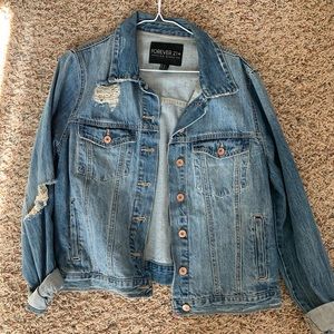 Distressed Oversized Jean Jacket